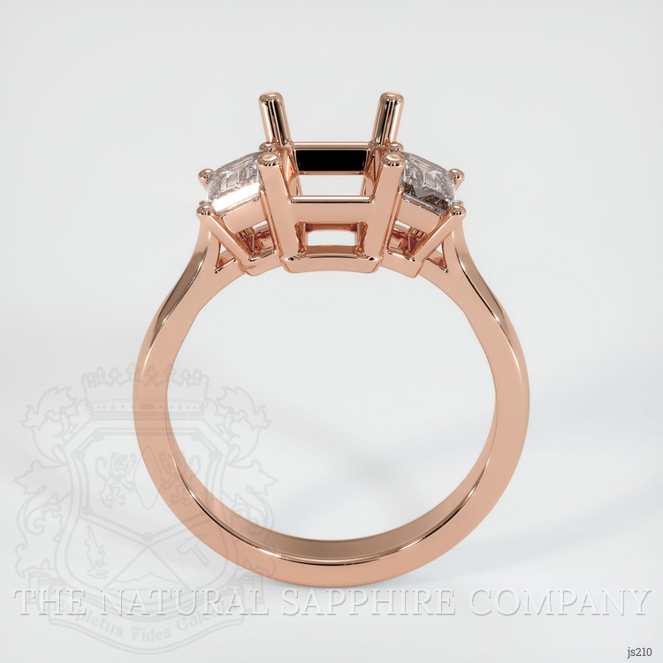 14K Rose Gold Three Stone Ring Setting