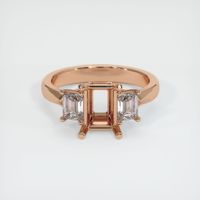 18K Rose Gold Three Stone Ring Setting Image