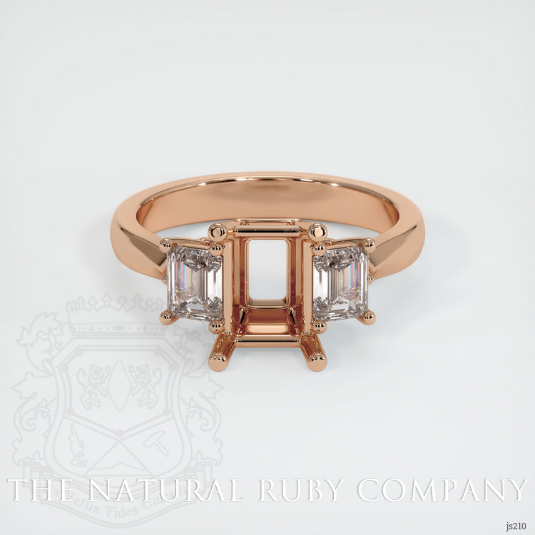18K Rose Gold Three Stone Ring Setting