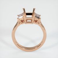 18K Rose Gold Three Stone Ring Setting Image