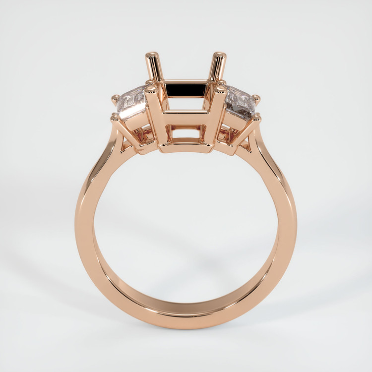 18K Rose Gold Three Stone Ring Setting