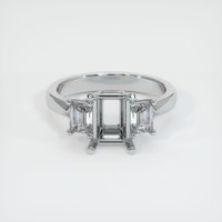 10K White Gold Three Stone Ring Setting Image