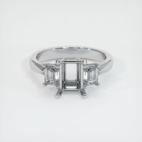 14K White Gold Three Stone Ring Setting Image