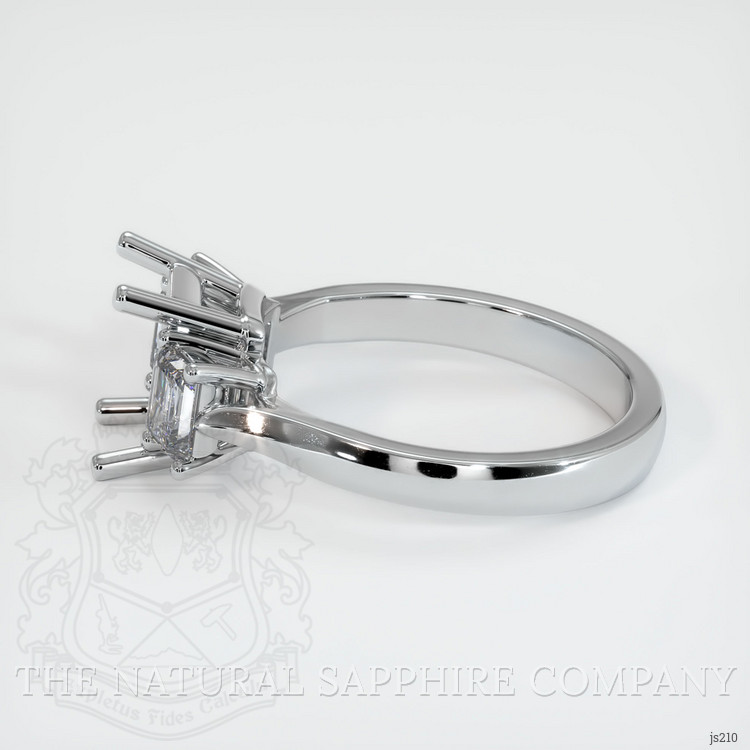 14K White Gold Three Stone Ring Setting