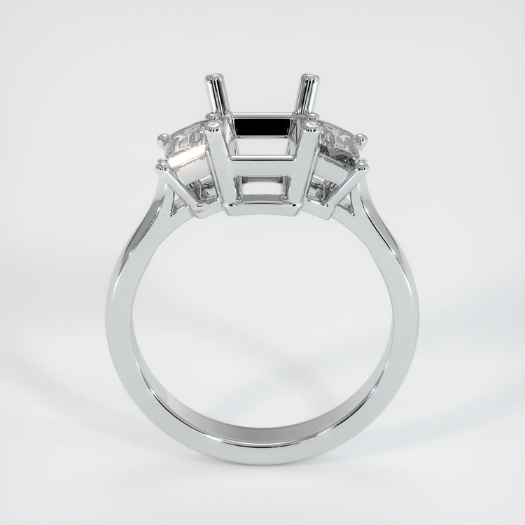 14K White Gold Three Stone Ring Setting