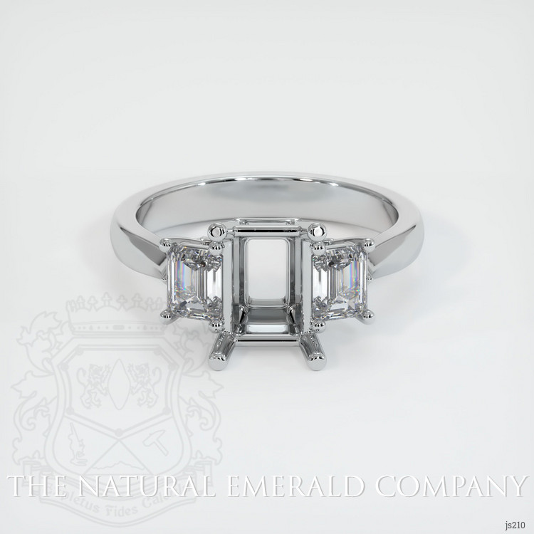 18K White Gold Three Stone Ring Setting