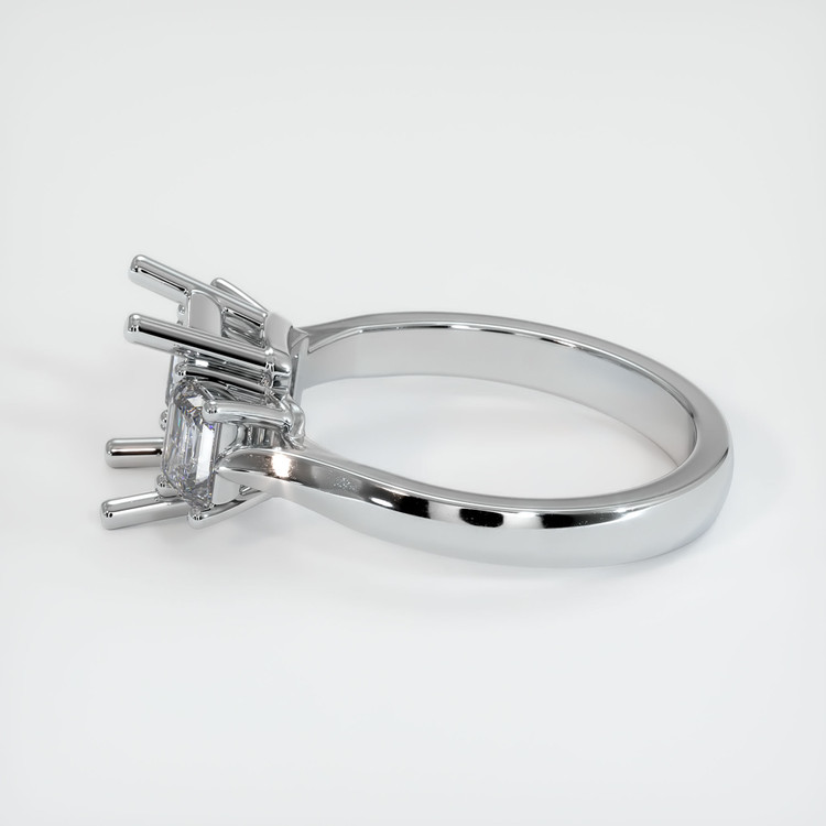 18K White Gold Three Stone Ring Setting