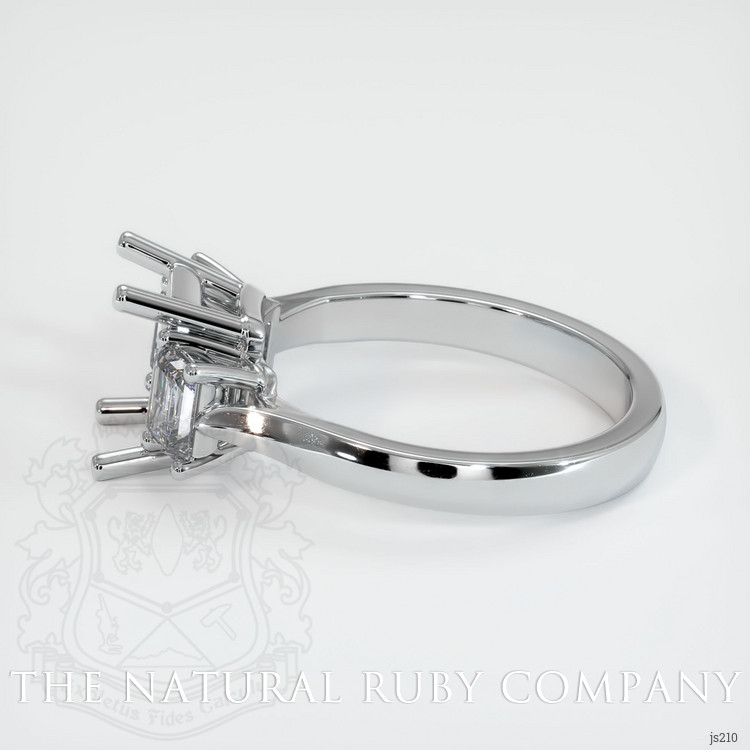 18K White Gold Three Stone Ring Setting
