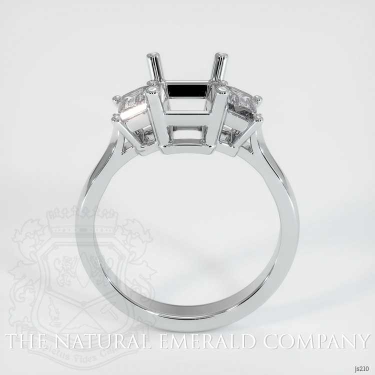 18K White Gold Three Stone Ring Setting