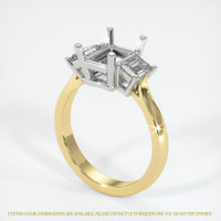 14K White & Yellow Three Stone Ring Setting Video