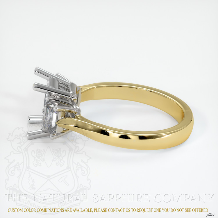 18K White & Yellow Three Stone Ring Setting