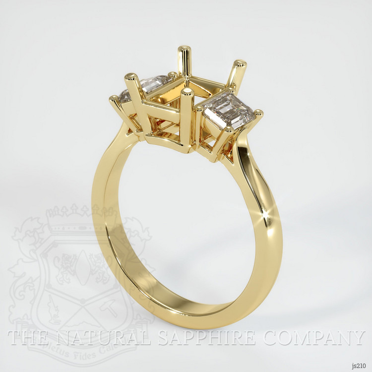 10K Yellow Gold Three Stone Ring Setting