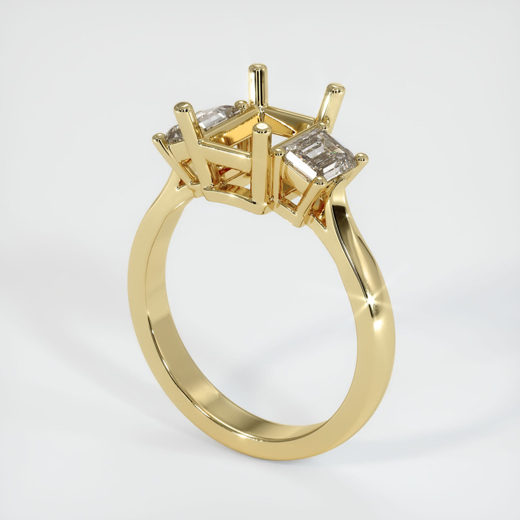 10K Yellow Gold Three Stone Ring Setting