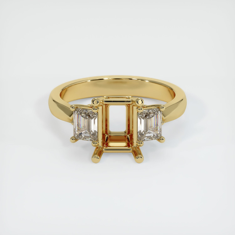 10K Yellow Gold Three Stone Ring Setting