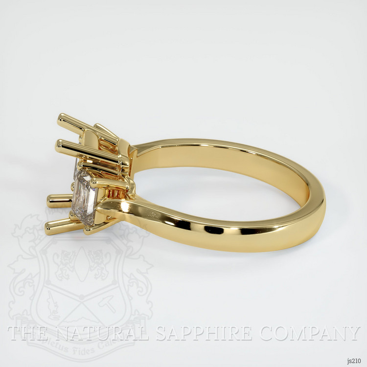 10K Yellow Gold Three Stone Ring Setting