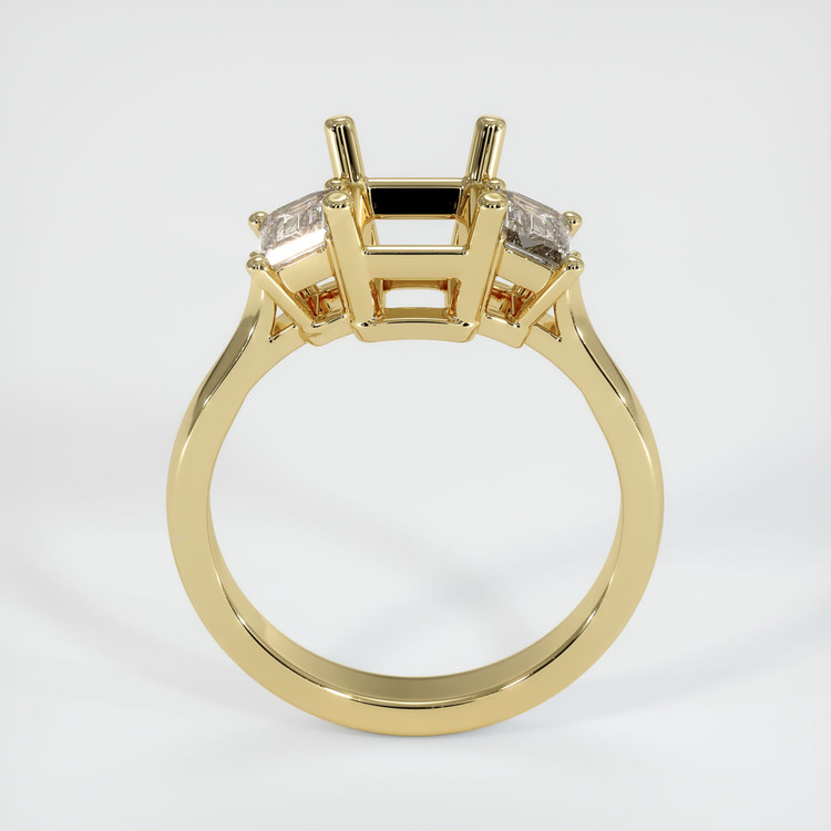 10K Yellow Gold Three Stone Ring Setting