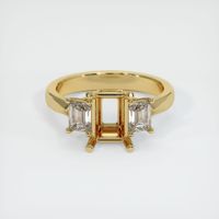 14K Yellow Gold Three Stone Ring Setting Image
