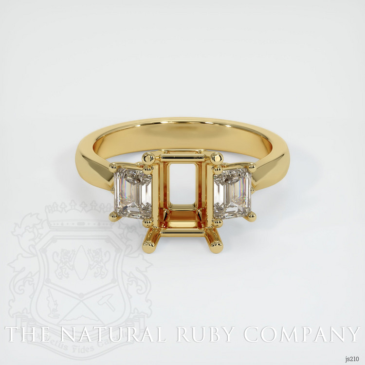 14K Yellow Gold Three Stone Ring Setting