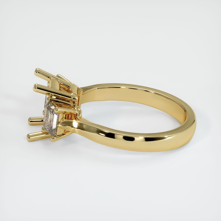 14K Yellow Gold Three Stone Ring Setting