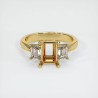 18K Yellow Gold Three Stone Ring Setting Image