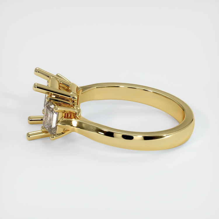 18K Yellow Gold Three Stone Ring Setting
