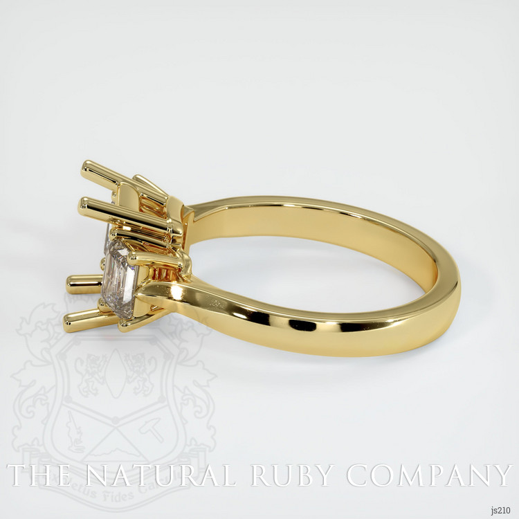 18K Yellow Gold Three Stone Ring Setting