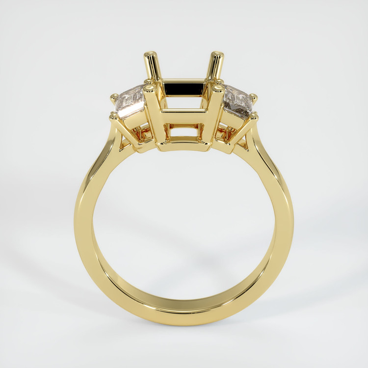 18K Yellow Gold Three Stone Ring Setting