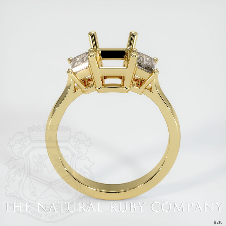 18K Yellow Gold Three Stone Ring Setting