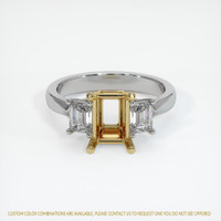 14K Yellow & White Three Stone Ring Setting Image