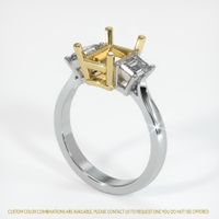 18K Yellow & White Three Stone Ring Setting Video