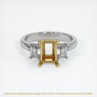18K Yellow & White Three Stone Ring Setting Image