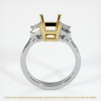 18K Yellow & White Three Stone Ring Setting Image