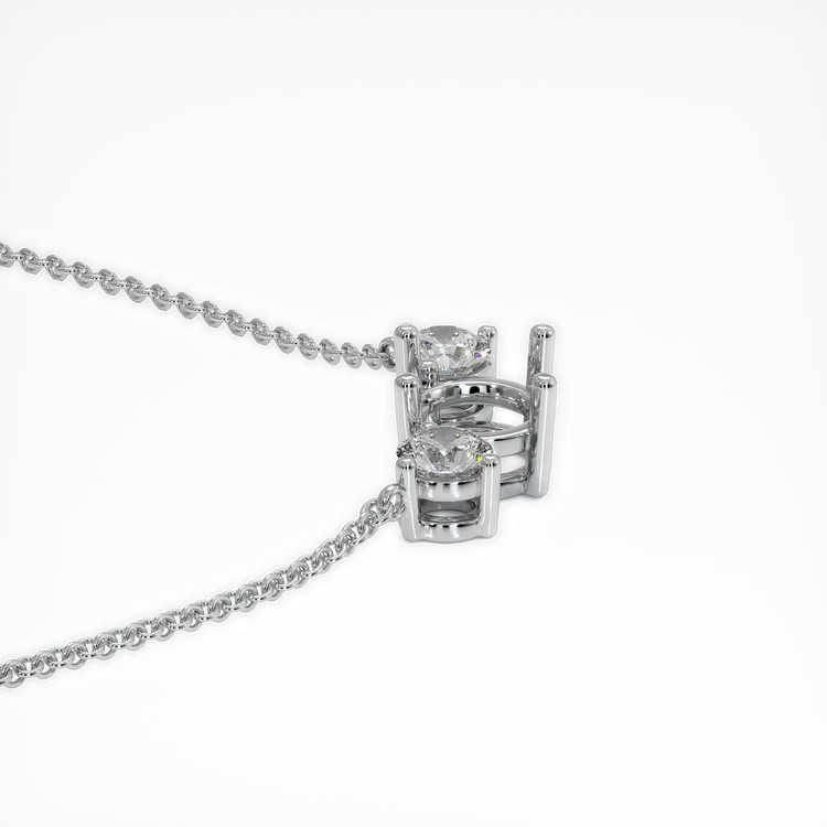 Platinum 950 Accent Stones Necklace Setting
