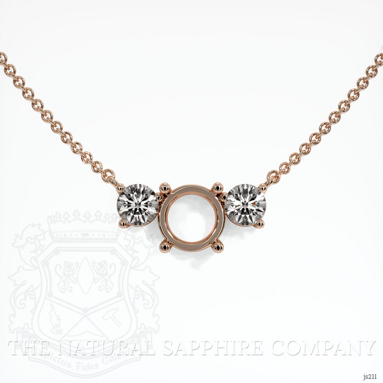 14K Rose Gold Accent Stones Necklace Setting