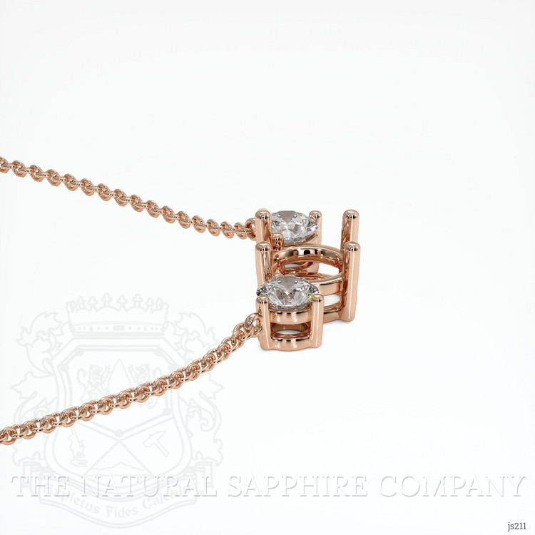14K Rose Gold Accent Stones Necklace Setting