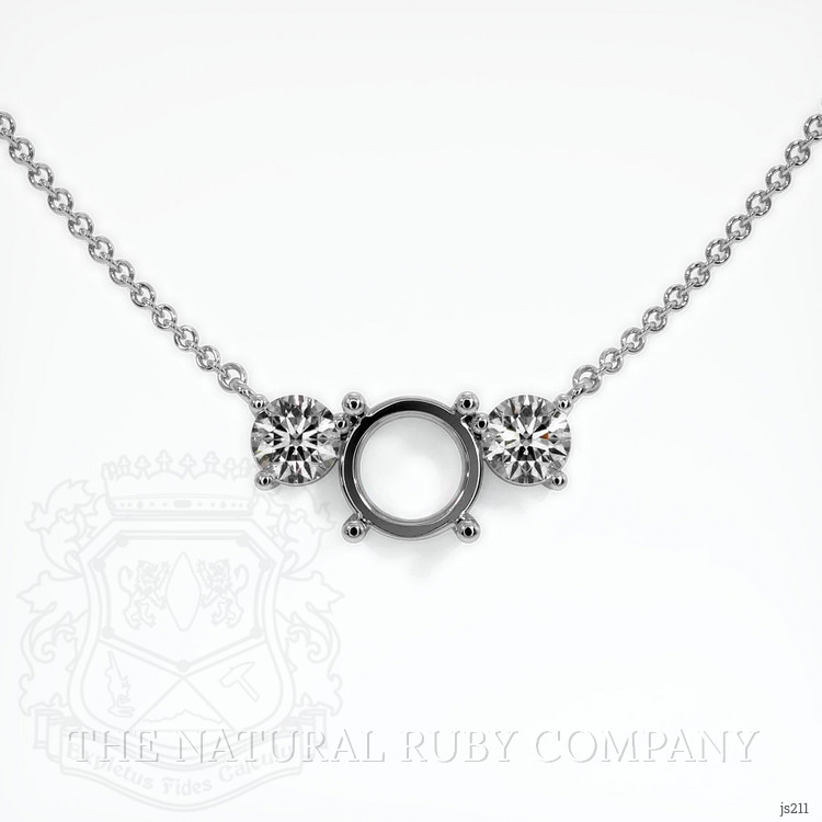 10K White Gold Accent Stones Necklace Setting