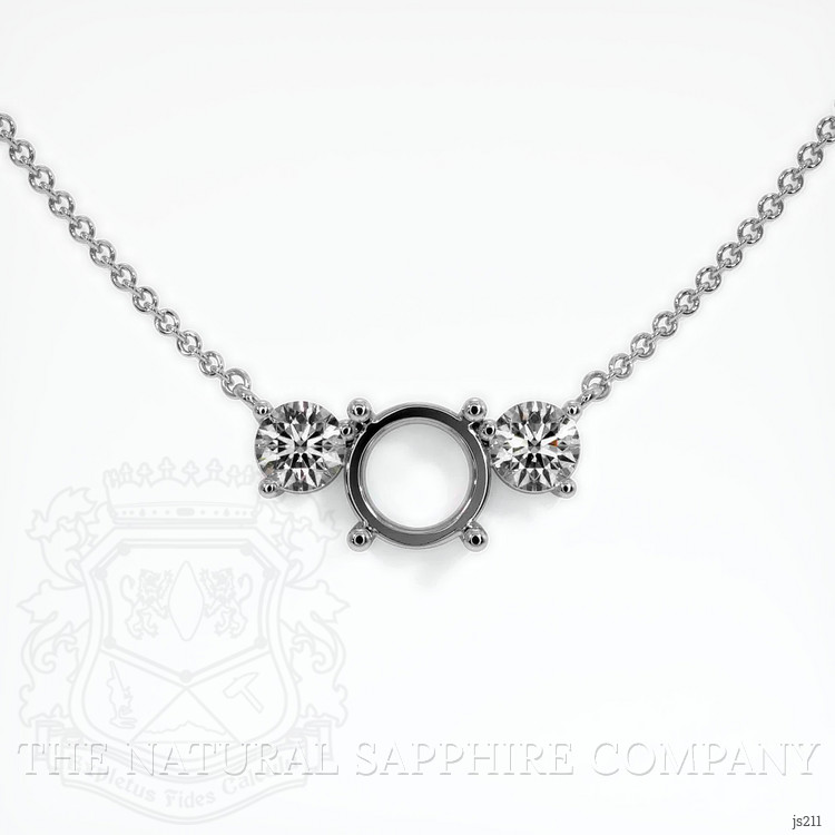 18K White Gold Accent Stones Necklace Setting