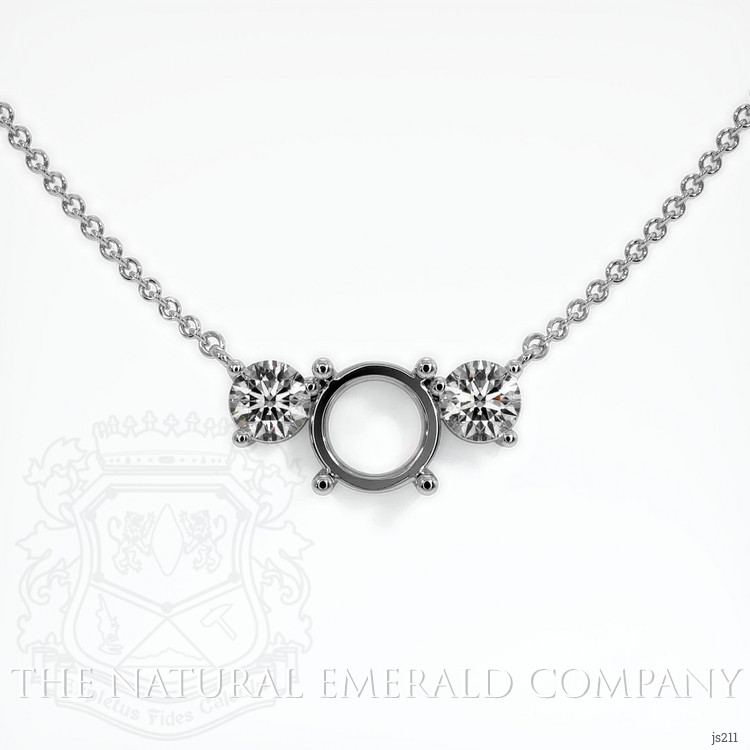 18K White Gold Accent Stones Necklace Setting