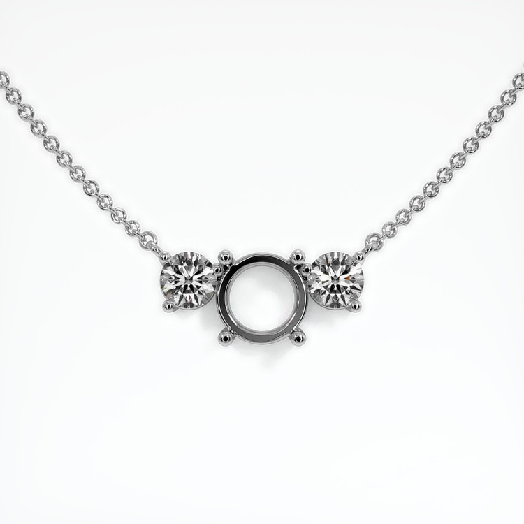 18K White Gold Accent Stones Necklace Setting