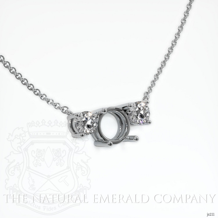 18K White Gold Accent Stones Necklace Setting