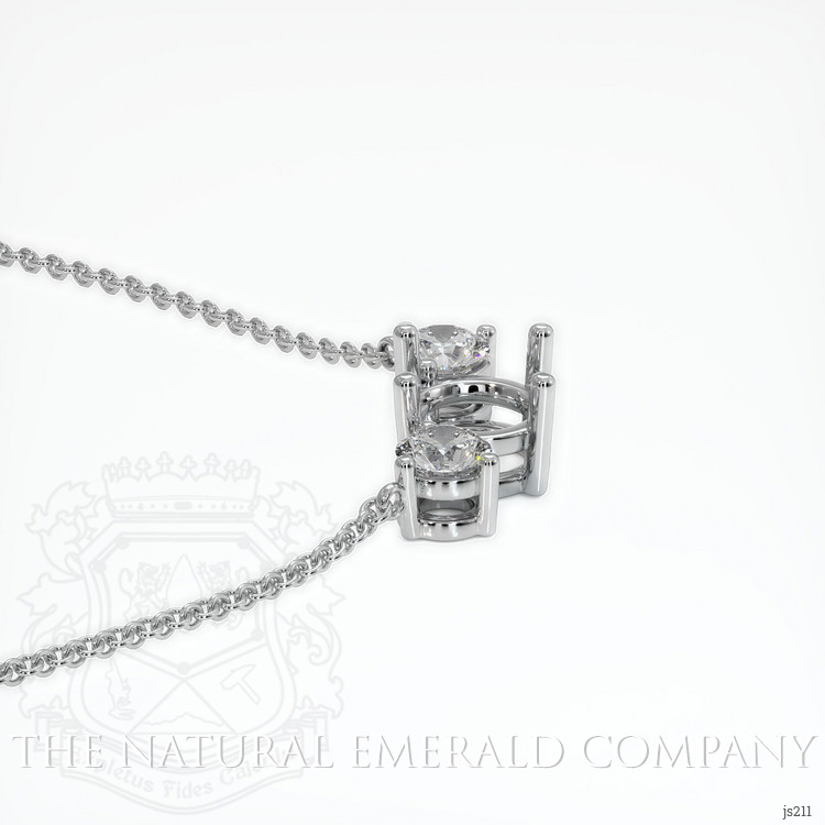 18K White Gold Accent Stones Necklace Setting