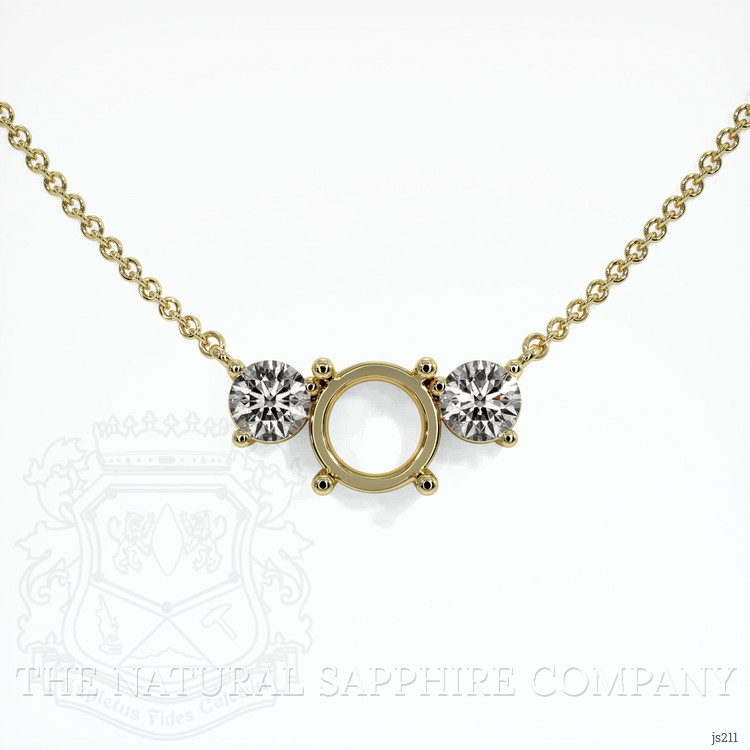 14K Yellow Gold Accent Stones Necklace Setting