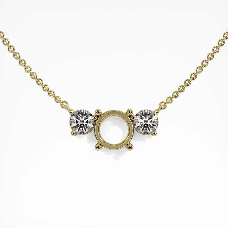14K Yellow Gold Accent Stones Necklace Setting