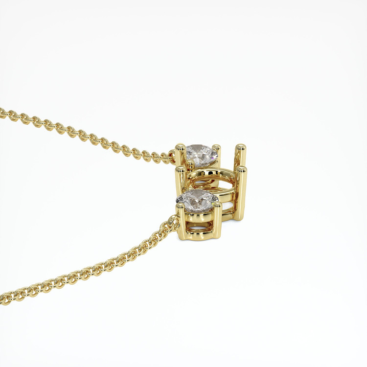 14K Yellow Gold Accent Stones Necklace Setting