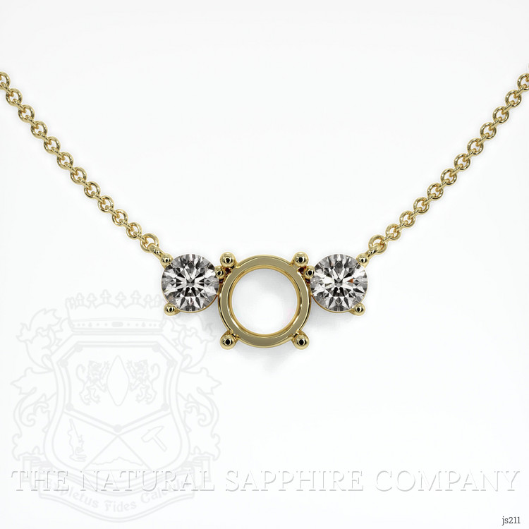 18K Yellow Gold Accent Stones Necklace Setting