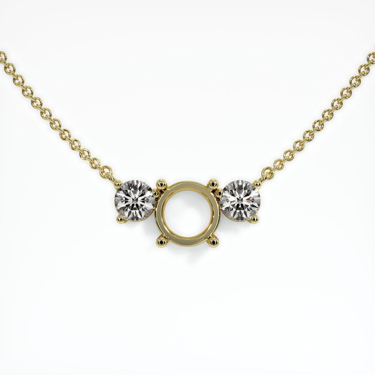 18K Yellow Gold Accent Stones Necklace Setting
