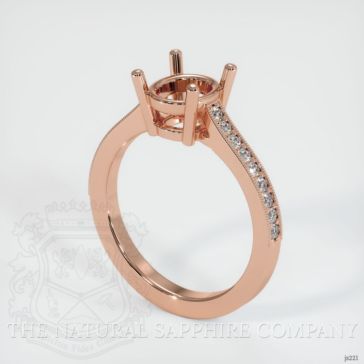 14K Rose Gold Pave Ring Setting