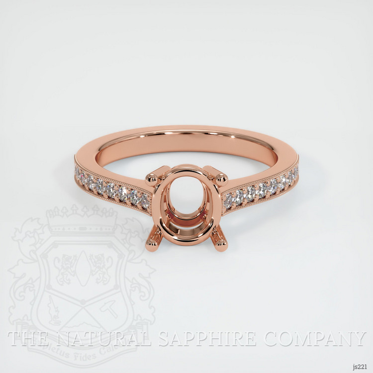 14K Rose Gold Pave Ring Setting