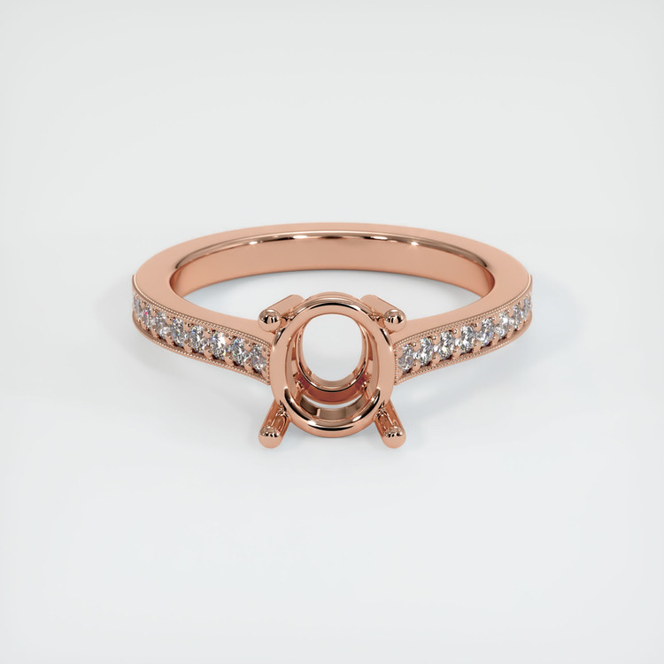 14K Rose Gold Pave Ring Setting