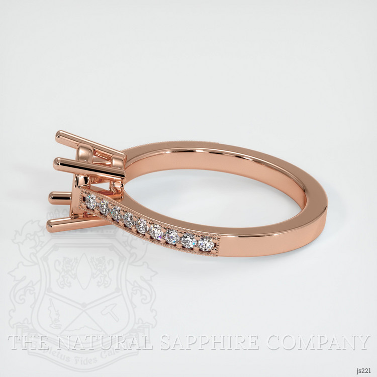 14K Rose Gold Pave Ring Setting